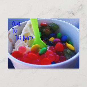 Yogurt and Fixins Bright Color Candy Invite