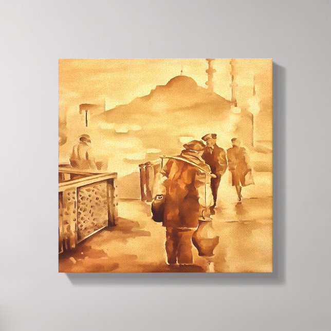 Yogurt Delivery In Istanbul Painting Historical Ar Canvas Print (Front)