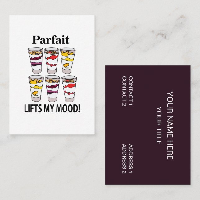Yogurt Parfait Cold Sweet Fruit Dessert  Business Card (Front/Back)