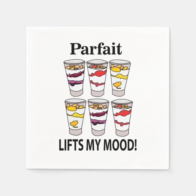 Yogurt Parfait Cold Sweet Fruit Dessert Party Napkins (Front)