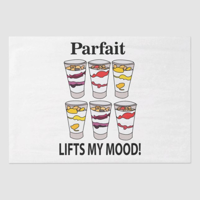 Yogurt Parfait Cold Sweet Fruit Dessert Tissue Paper (Front)