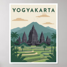 Yogyakarta Indonesia Travel Poster