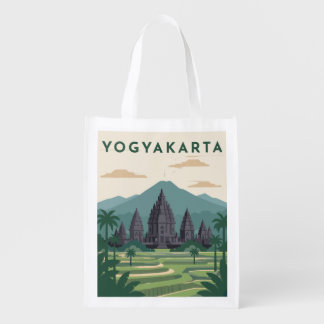 Yogyakarta Indonesia Travel Poster Grocery Bag