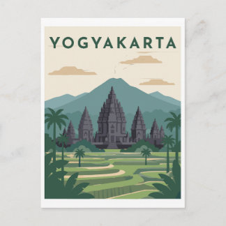 Yogyakarta Indonesia Travel Poster Postcard