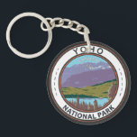 Yoho National Park Canada Badge Keychain<br><div class="desc">Yoho National Park vector art design. The Park is in the Rocky Mountains,  in eastern British Columbia,  Canada. Waterfalls include Wapta Falls,  on the Kicking Horse River,  and towering Takakkaw.</div>