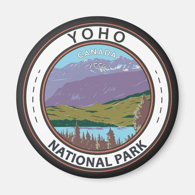 Yoho National Park Canada Badge Magnet (Front)