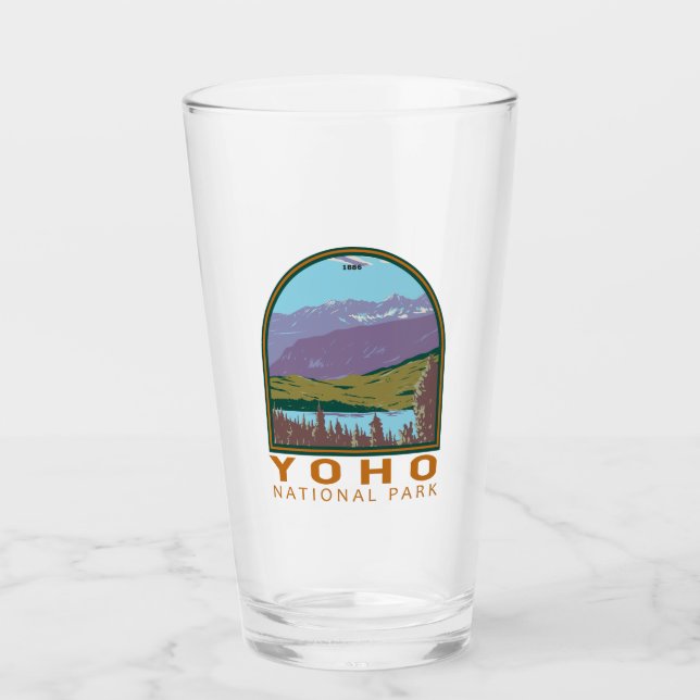 Yoho National Park Canada Travel Art Vintage Glass (Front)