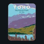 Yoho National Park Canada Travel Art Vintage Magnet<br><div class="desc">Yoho National Park vector art design. The Park is in the Rocky Mountains,  in eastern British Columbia,  Canada. Waterfalls include Wapta Falls,  on the Kicking Horse River,  and towering Takakkaw.</div>