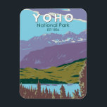 Yoho National Park Canada Travel Art Vintage Magnet<br><div class="desc">Yoho National Park vector art design. The Park is in the Rocky Mountains,  in eastern British Columbia,  Canada. Waterfalls include Wapta Falls,  on the Kicking Horse River,  and towering Takakkaw.</div>