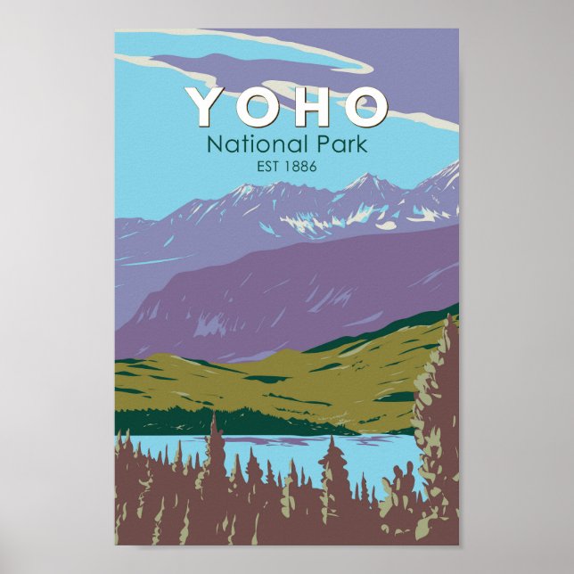 Yoho National Park Canada Travel Art Vintage Poster (Front)