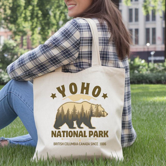 Yoho National Park Gift – Nature Bear with Scenic  Tote Bag (Creator Uploaded)