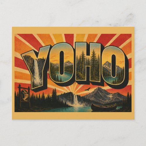 Yoho National Park Waterfalls Glacial Lakes Art Postcard