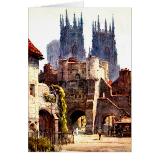 Yok Minster Bootham Bar Entrance Color Cathedral Cards