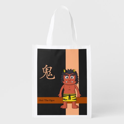 Yokai Oni Ogre One_Sided Grocery Bag