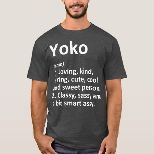 YOKO Definition Personalized Name Funny Birthday T_Shirt