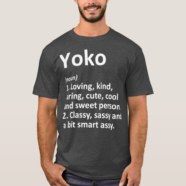 YOKO Definition Personalized Name Funny Birthday T-Shirt (Front)