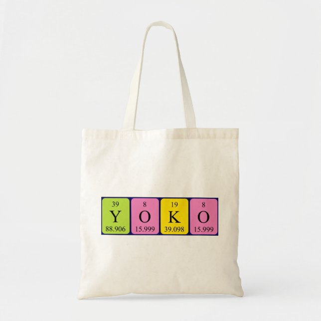 Yoko periodic table name tote bag (Front)
