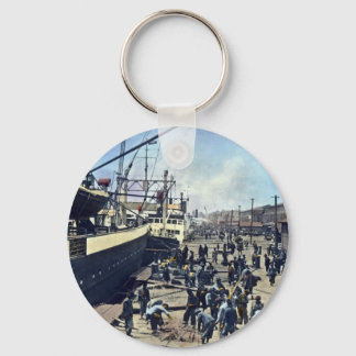 Yokohama Harbor Japan Vintage Shipping 横浜港 Keychain