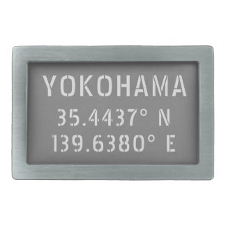 Yokohama Latitude & Longitude Belt Buckle