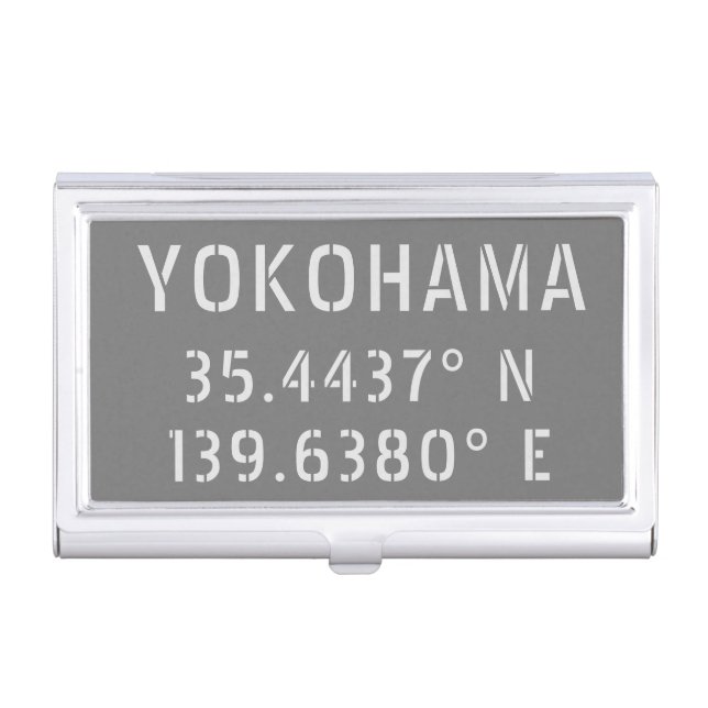 Yokohama Latitude & Longitude  Business Card Case (Front)