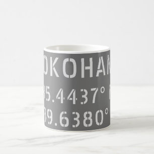 Yokohama Latitude & Longitude Coffee Mug