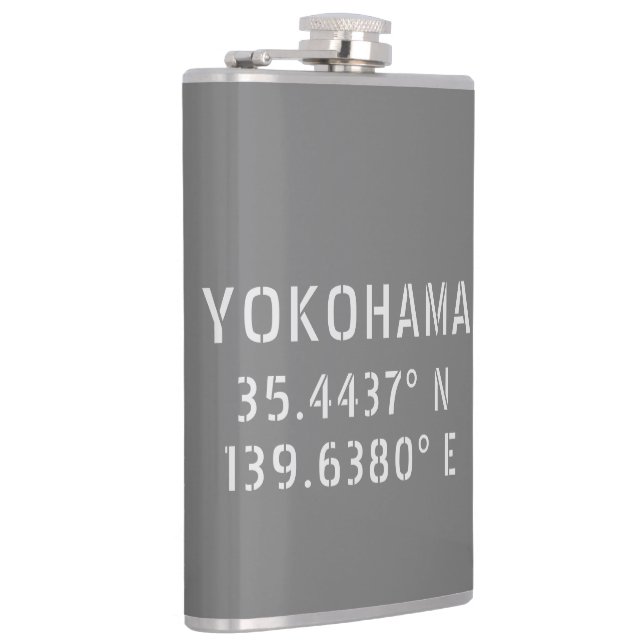 Yokohama Latitude & Longitude  Flask (Right)