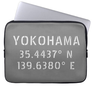 Yokohama Latitude & Longitude   Laptop Sleeve