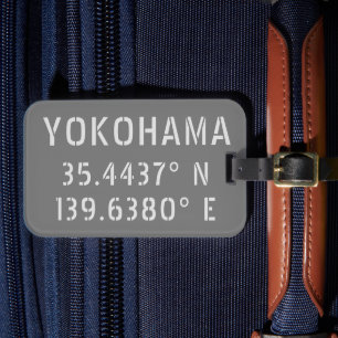 Yokohama Latitude & Longitude  Luggage Tag