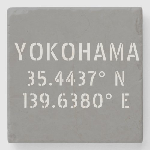 Yokohama Latitude  Longitude   Stone Coaster