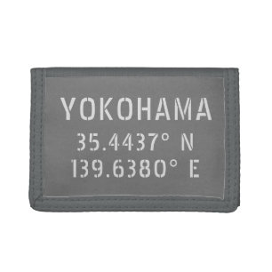 Yokohama Latitude & Longitude  Tri-fold Wallet