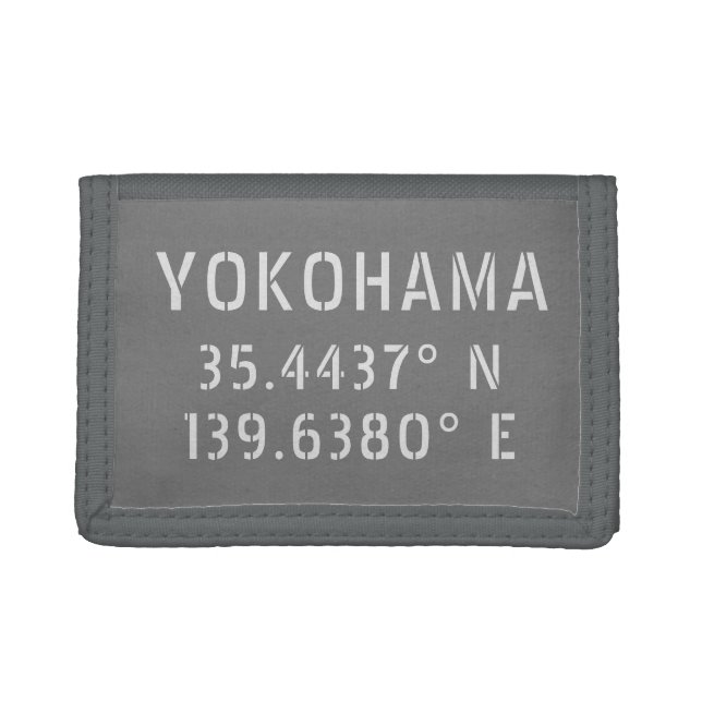 Yokohama Latitude & Longitude  Trifold Wallet (Front)