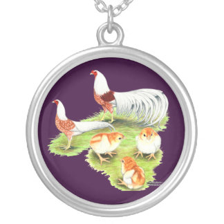 Yokohama Red Shoulder Family Silver Plated Necklace