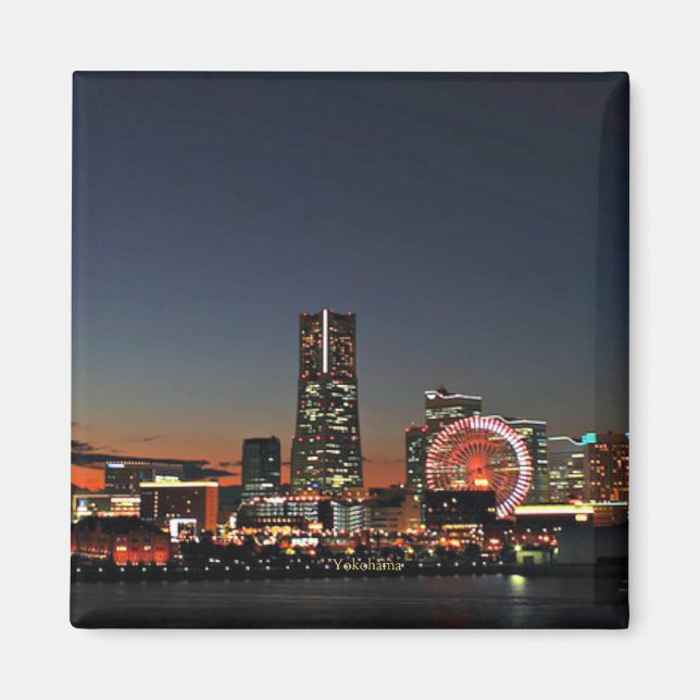 Yokohama Skyline at Night Magnet (Front)
