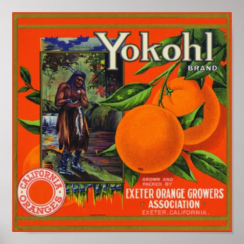 Yokohl Oranges packing label Poster