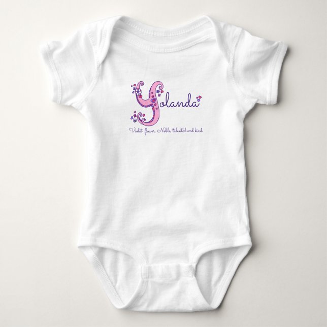 Yolanda girls name & meaning Y monogram shirt (Front)