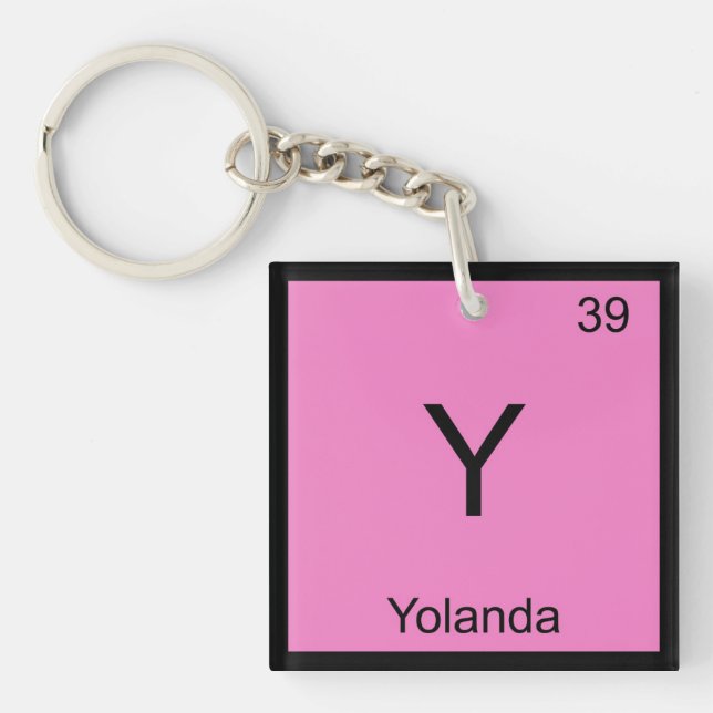Yolanda Name Chemistry Element Periodic Table Keychain (Front)