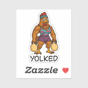 Yolked Hen – Funny Strong Chicken Kettlebell Gym Sticker
