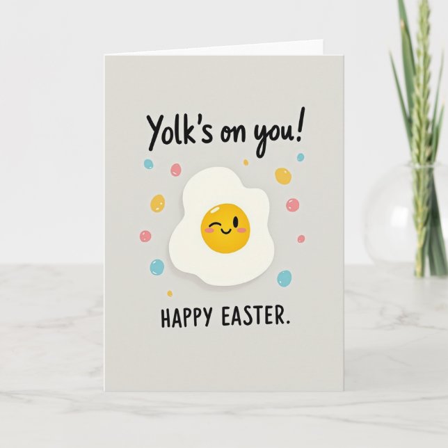 Yolks On You Happy Easter Card (Front)