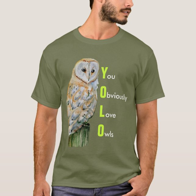 YOLO Barn owl watercolor T-Shirt (Front)