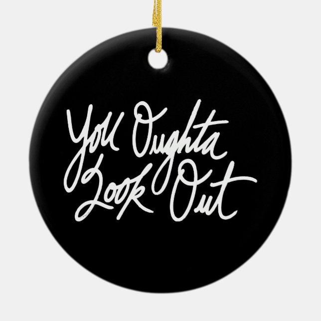 YOLO by Love Me Ceramic Ornament (Back)