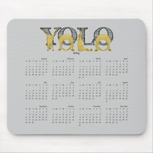 YOLO flexible pony calendar 2014 Mouse Pad