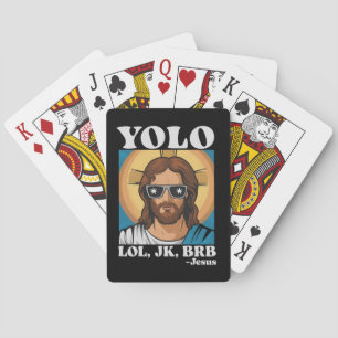 YOLO LOL JK BRB Jesus Funny Easter Poker Cards