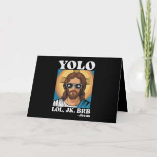 YOLO LOL JK BRB Jesus Funny Easter Thank You Card