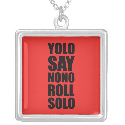 YOLO Roll Solo Silver Plated Necklace