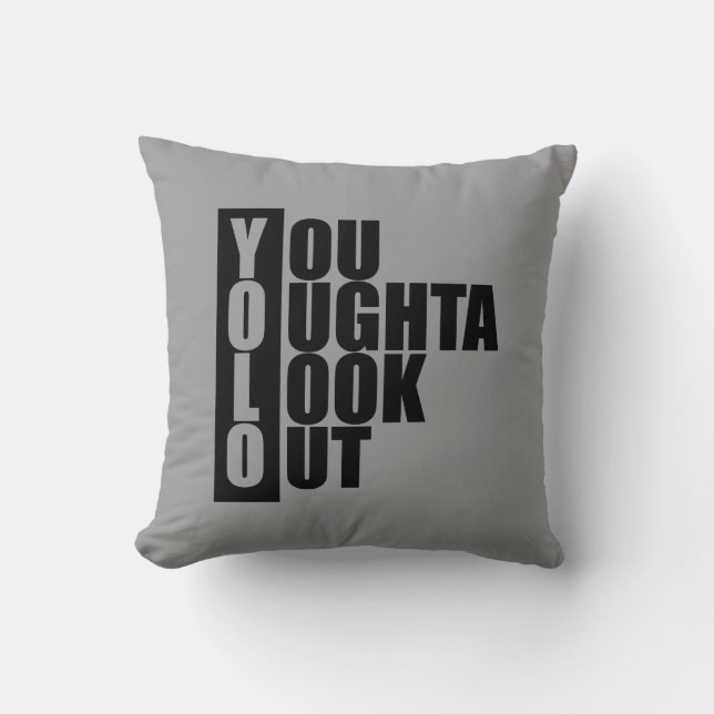 YOLO Vertical Box Throw Pillow (Front)