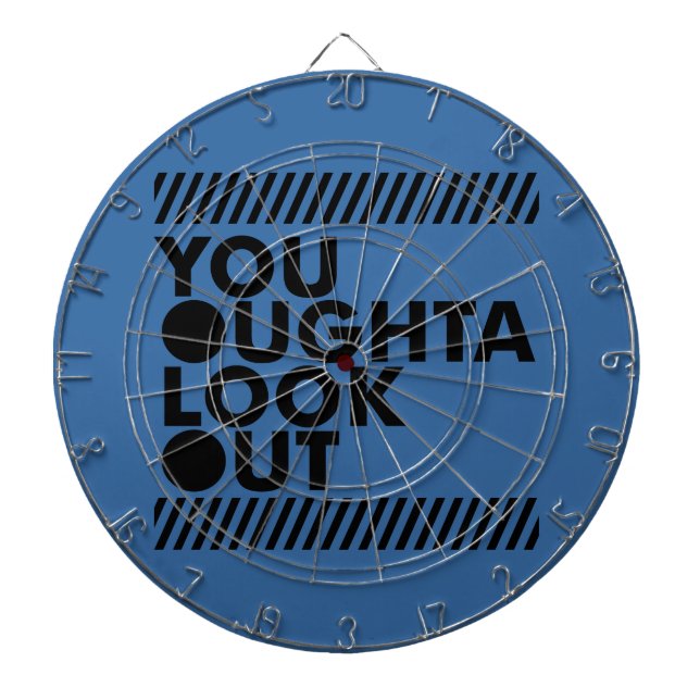 YOLO w/ Caution Dartboard With Darts (Front)