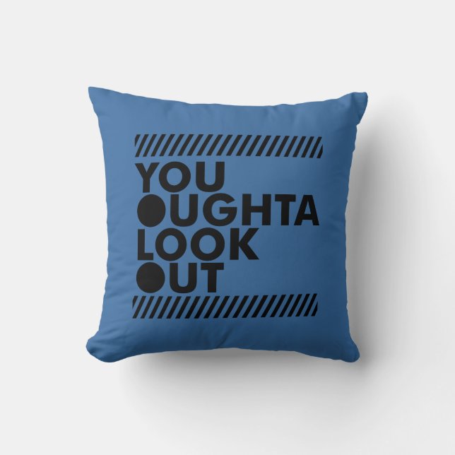 YOLO w/ Caution Throw Pillow (Front)