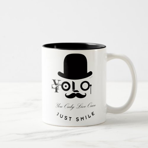 YOLO  You Only Live Once _ Just Smile Two_Tone Coffee Mug