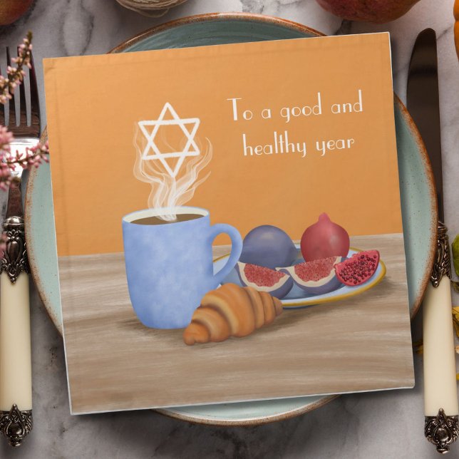 Yom Kippur Break-the-Fast: Coffee, Pomegranates  Cloth Napkin (Creator Uploaded)