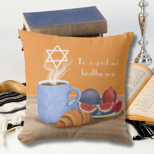 Yom Kippur Break-the-Fast: Coffee, Pomegranates Throw Pillow